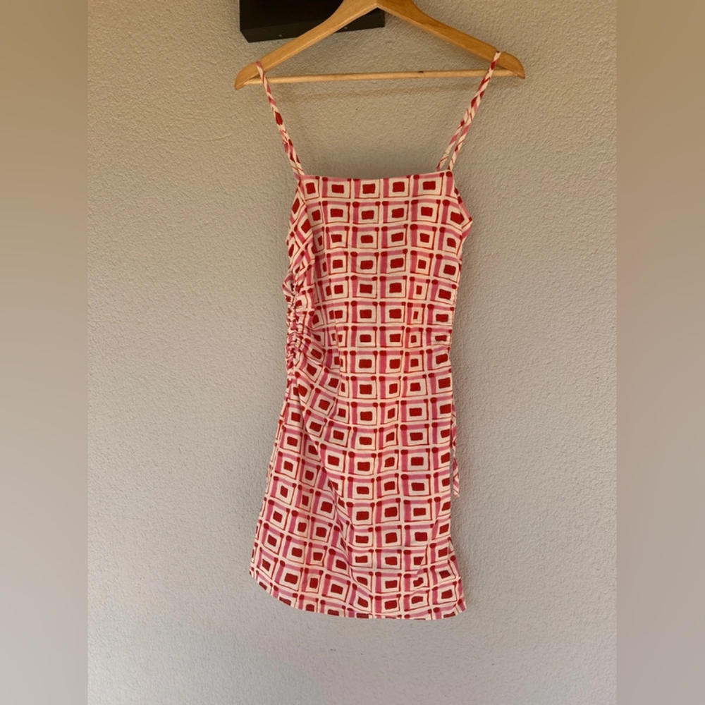 Zara Red and White Spaghetti Strap Sundress
